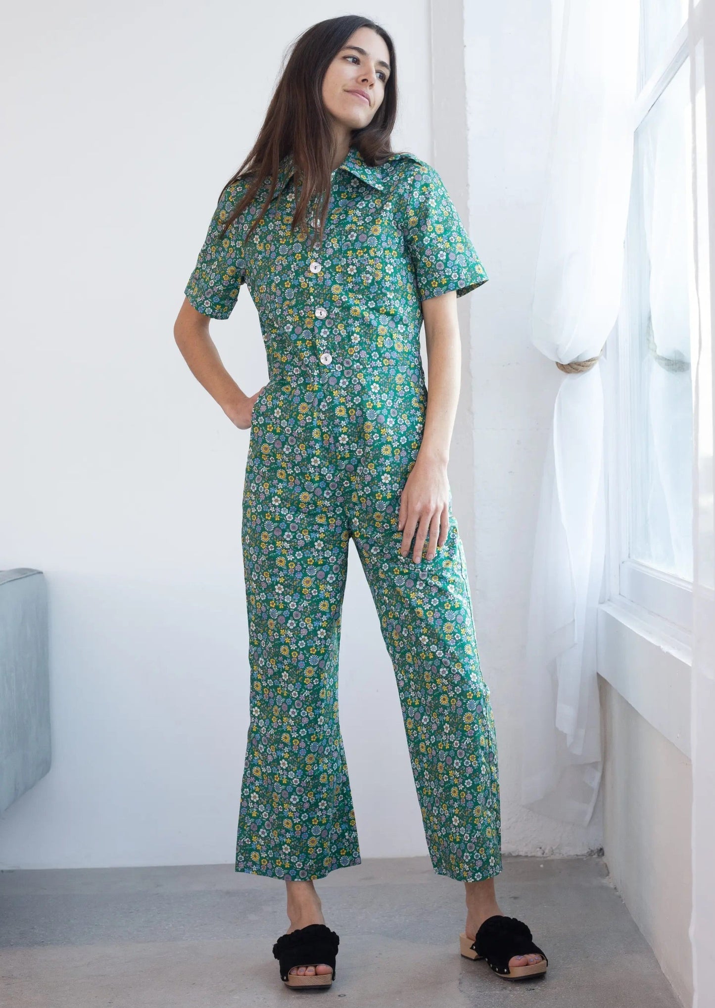 Marr’s Coverall Buttercup Dizzy Floral in Island