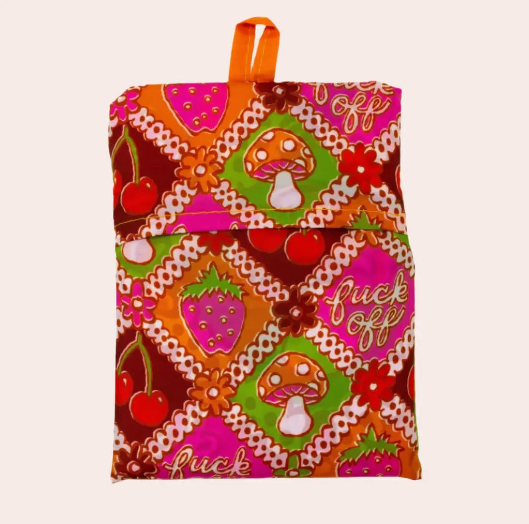 F*CK OFF Retro Reusable Art Bag Yellow Owl Workshop