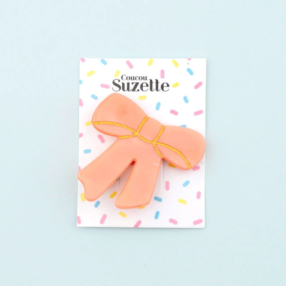Coquette Bow - Mini clip - peach fuzz
