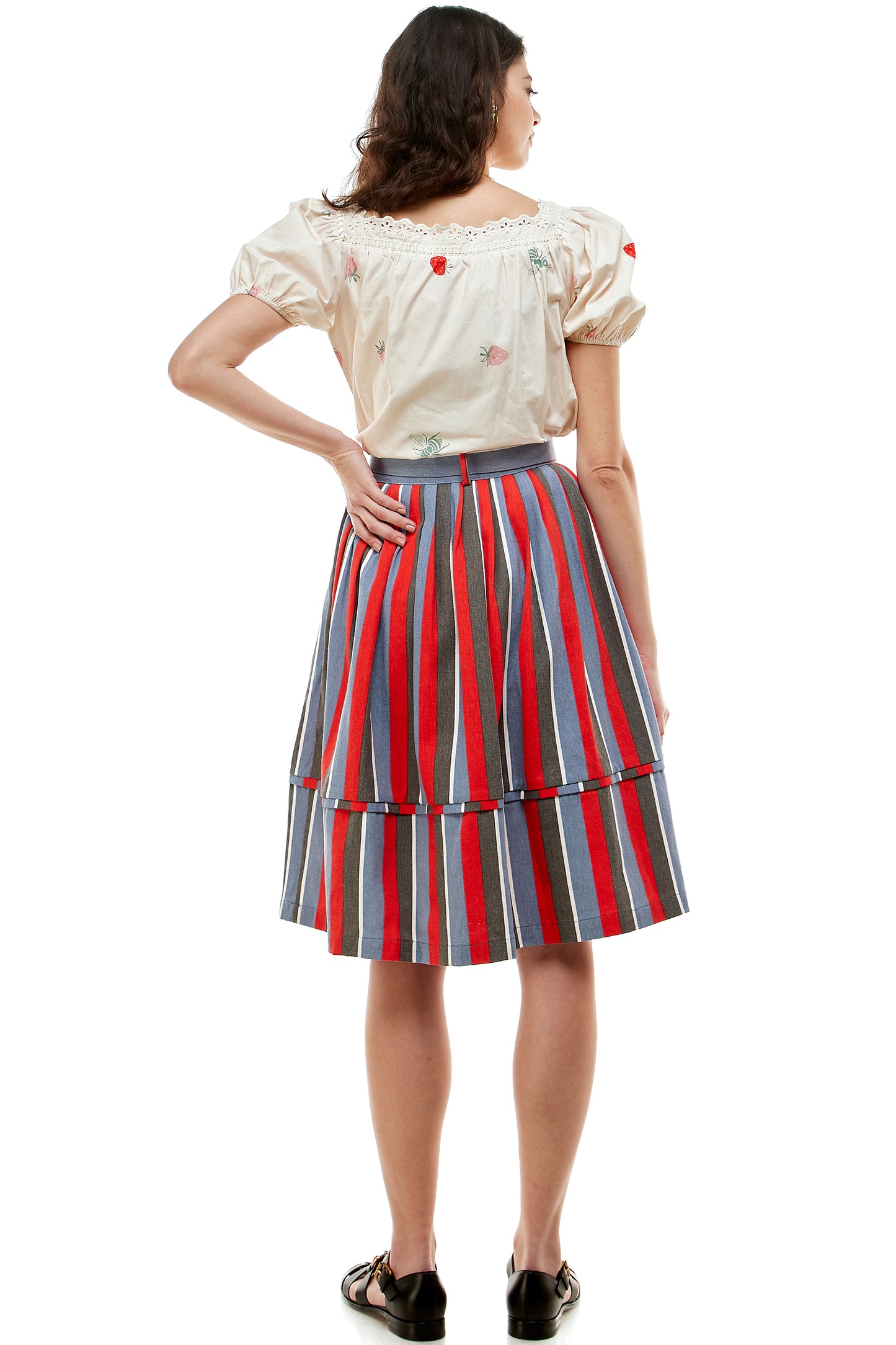 Siri Skirt Endless Stripe in Bittersweet