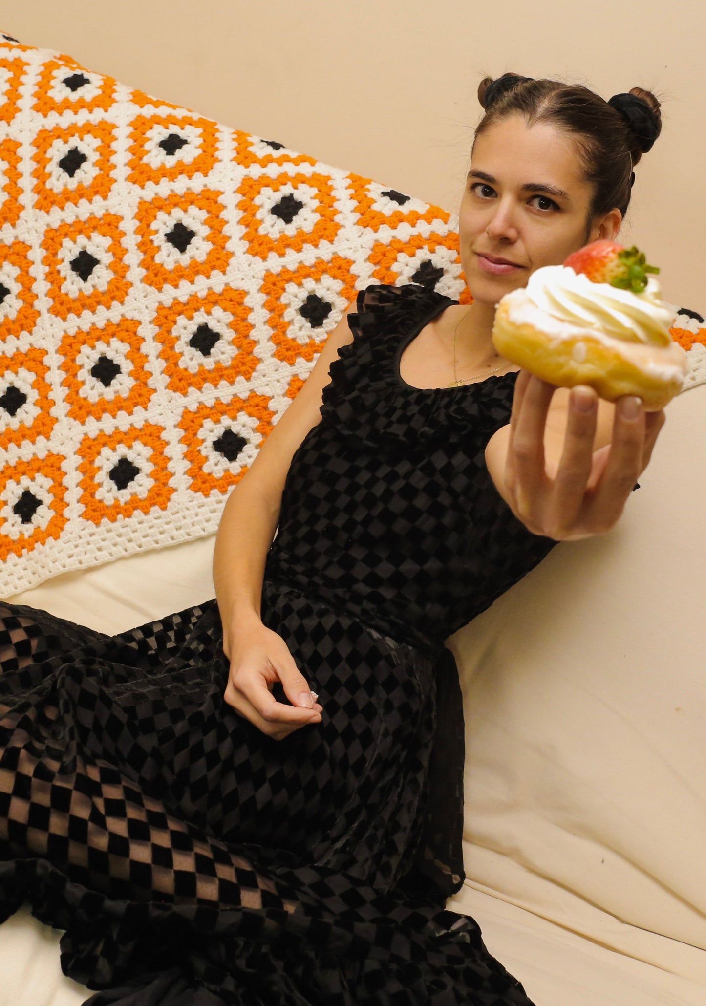 Aaliyah Dress in Check Burn Out