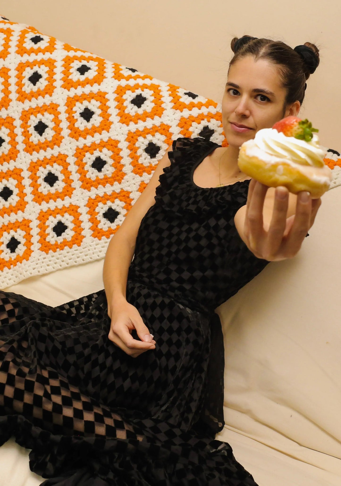 Aaliyah Dress in Check Burn Out Saint Geraldine
