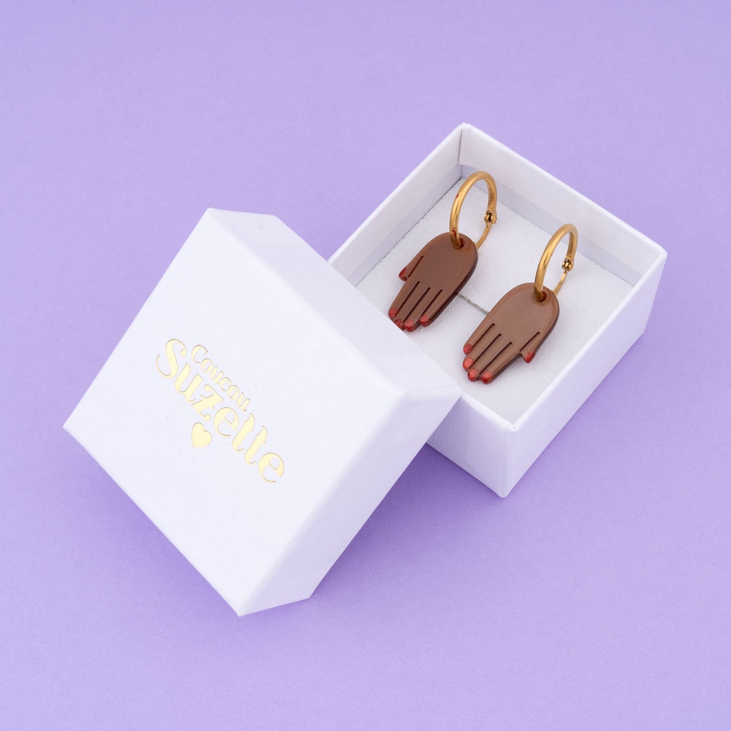 Hand Earrings in Black