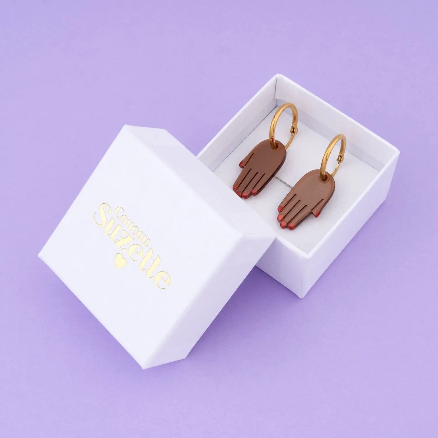 Hand Earrings in Black Saint Geraldine