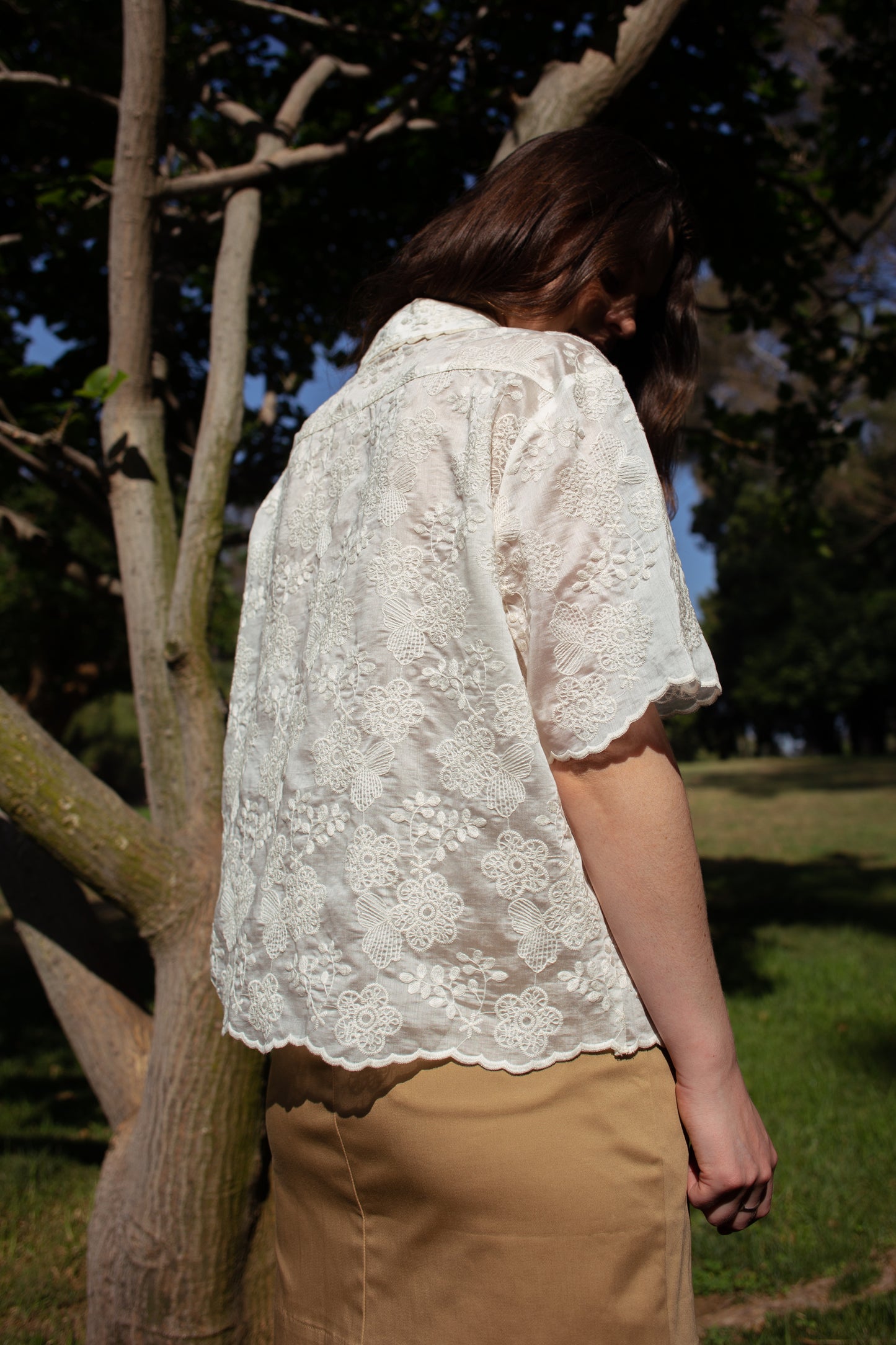 Sandoval Boxy Crop Camp Shirt - Victoria Lilia Embriodery