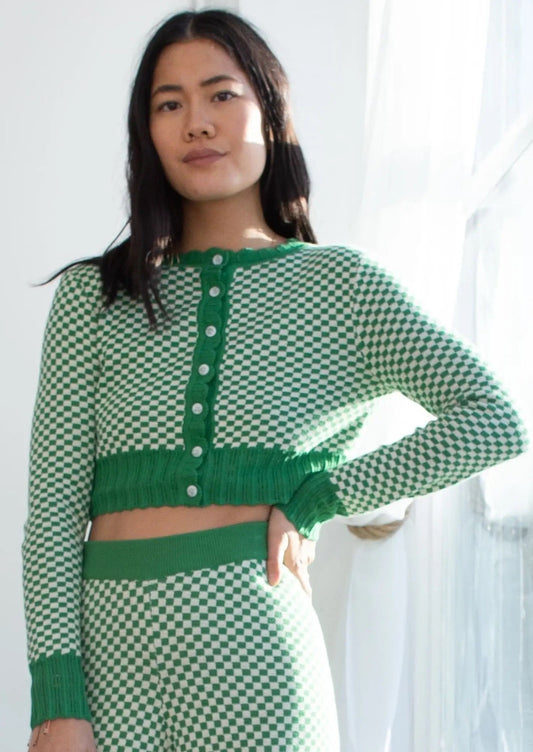 Juju Cardi in Island Green Check Inn