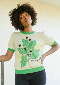 Sid Short Sleeve Sweater in Always Growing