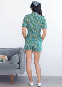 Marr’s Short Coverall Buttercup Dizzy Floral in Island