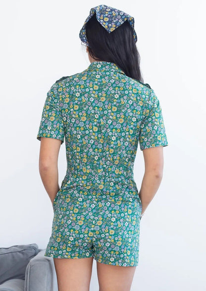 Marr’s Short Coverall Buttercup Dizzy Floral in Island