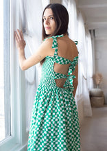 Load image into Gallery viewer, Sunday Dress Gordon Check in Island Green
