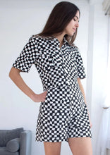 Load image into Gallery viewer, Marr’s Short Coverall Gordon Check in Caviar
