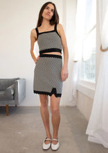 Load image into Gallery viewer, Romi Mini Skirt in Caviar/Shell Check Inn
