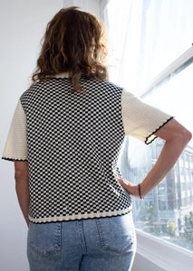Seb Sweater in Caviar/Shell Check Inn
