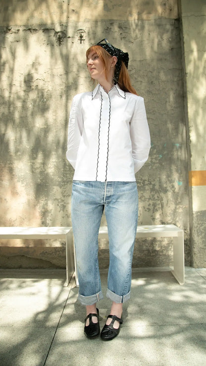 Tanya Scallop Embroidery Top Saint Geraldine