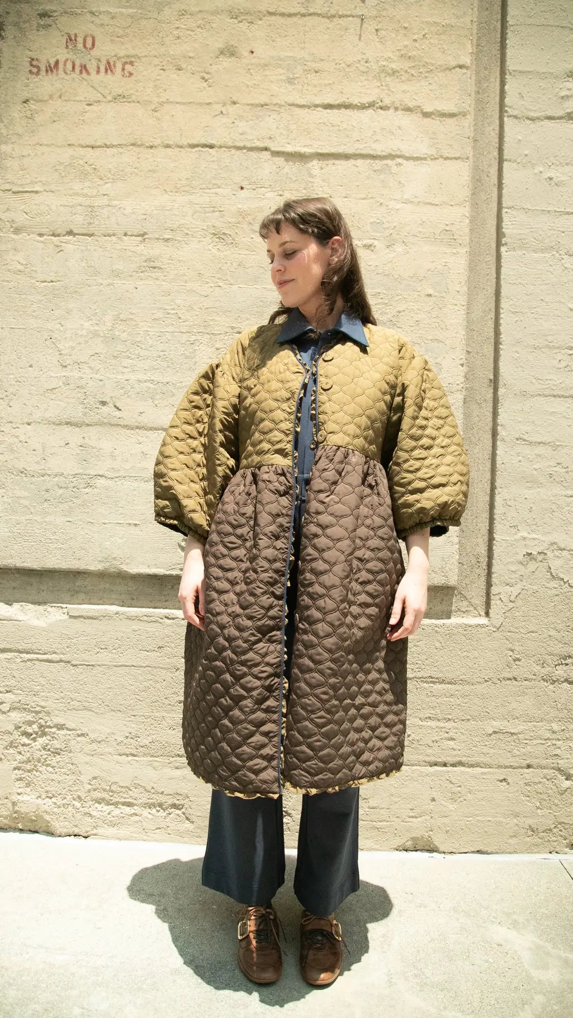 Corkill Quilted Ruffle Reversible Nylon Coat (Pre-Order) Saint Geraldine