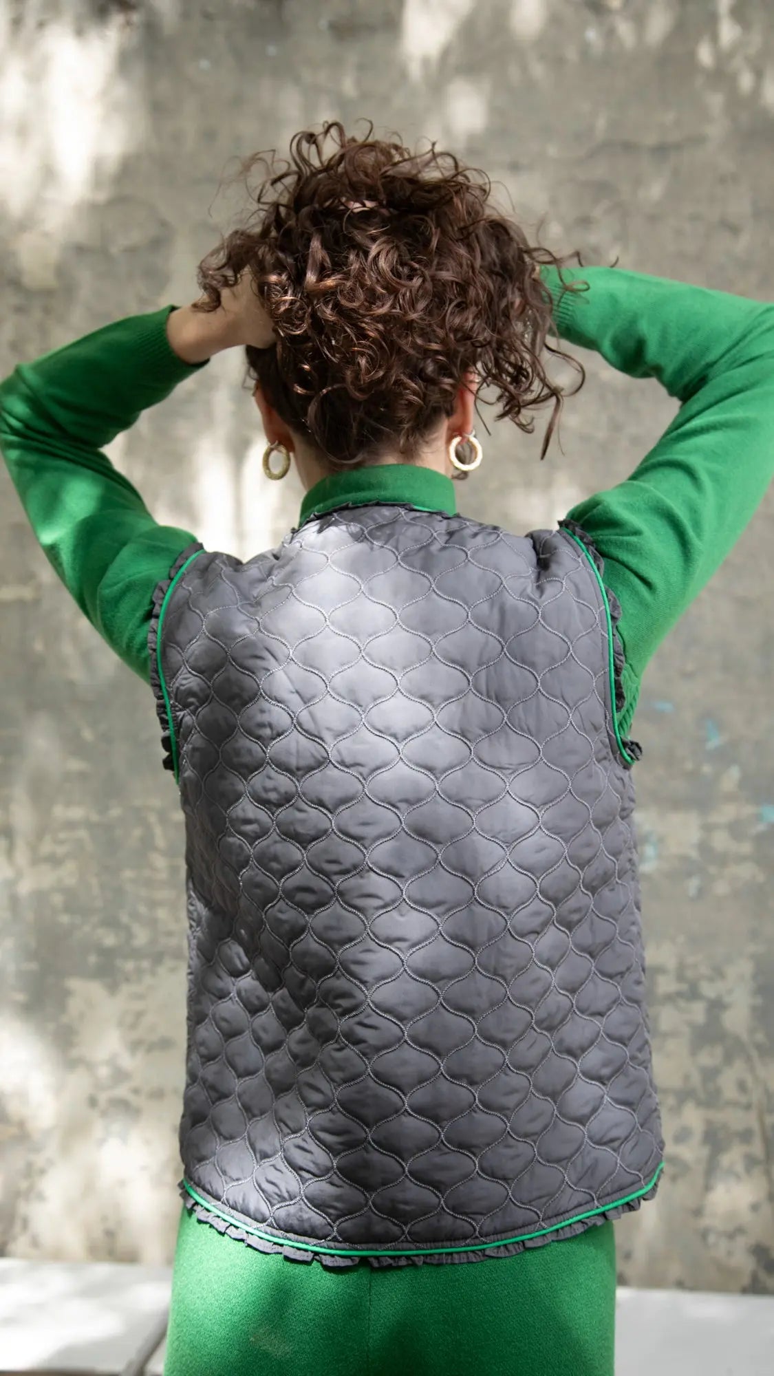 Tulane Quilted Ruffle Vest (Pre-Order) Saint Geraldine