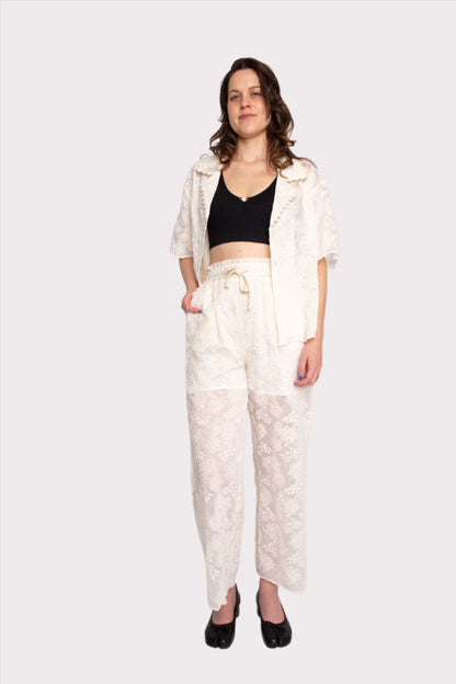 Sandoval Boxy Crop Camp Shirt - Victoria Lilia Embriodery