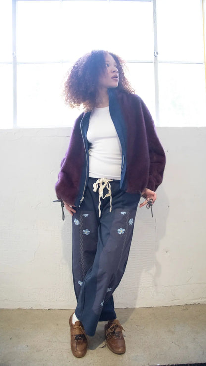 Kiki Vintage Inspired Double Knee Pant - Blue Boy (Pre-Order) | Feminine French Terry Casual Pants