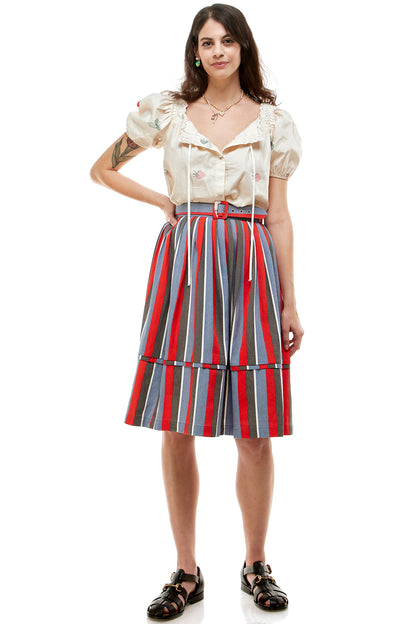 Siri Skirt Endless Stripe in Bittersweet