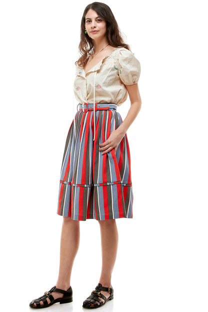 Siri Skirt Endless Stripe in Bittersweet