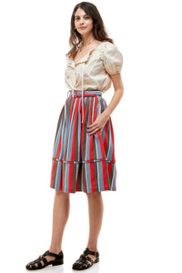 Siri Skirt Endless Stripe in Bittersweet