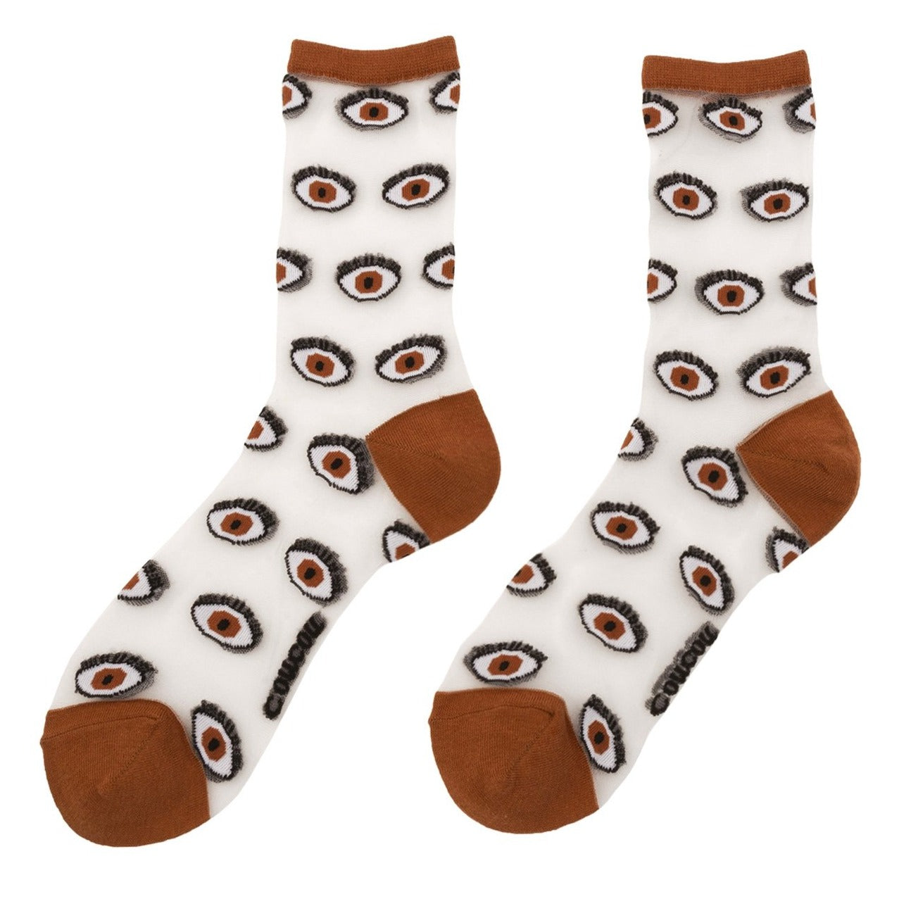 Eye Sheer Socks in Brown
