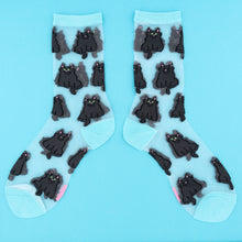 Load image into Gallery viewer, Black Cat Sheer Socks
