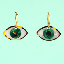 Load image into Gallery viewer, Green Eyes Earrings
