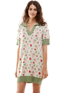 Stradlin Polo Dress in Strawberry Fields Forever in Ivory