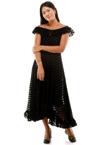 Aaliyah Dress in Check Burn Out