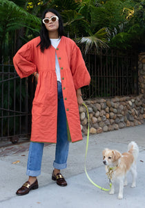 Corkill Quilted Reversible Jacket in Olive/Orange Crush