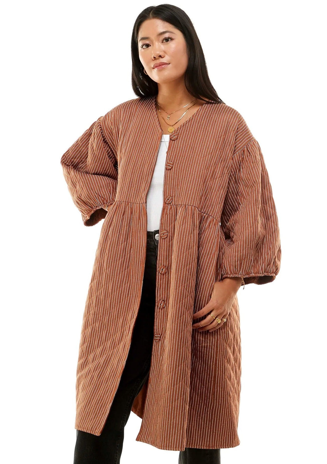 Corkill Reversible Jacket in Flynn Stripe Ginger