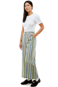 Marshall Twill Pant Endless Stripe in Basil