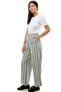 Marshall Twill Pant Endless Stripe in Basil