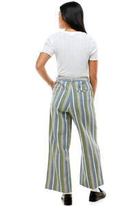 Marshall Twill Pant Endless Stripe in Basil