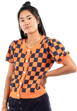 Load image into Gallery viewer, Graham Cardigan Top in Orange Crush
