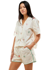 Sandoval Boxy Crop Shirt Strawberry Fields Forever in Ivory