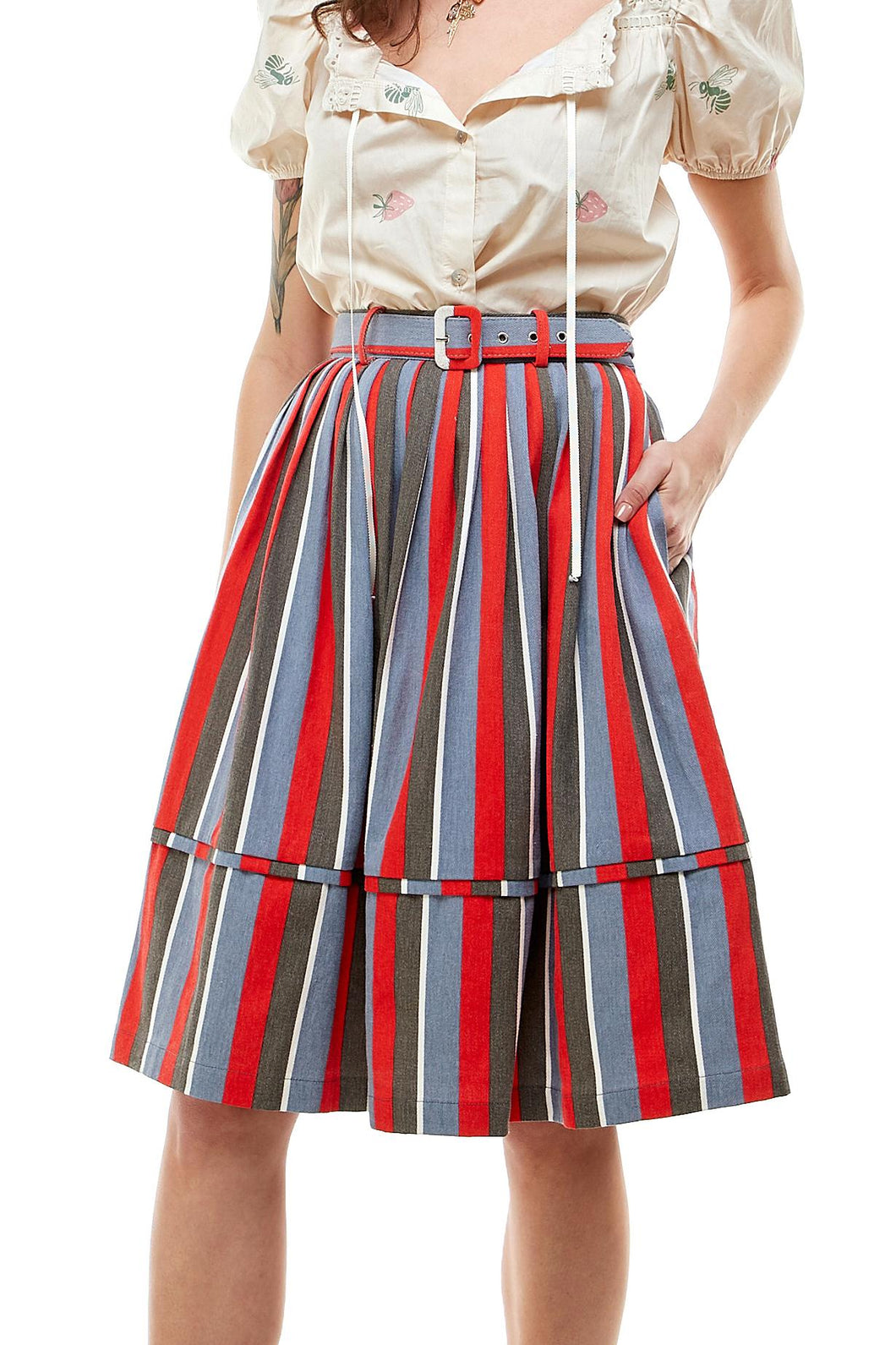 Siri Skirt Endless Stripe in Bittersweet