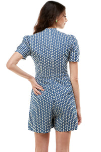 Topper Playsuit in Wish Floral Chambray Embroidery
