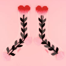 Load image into Gallery viewer, Lotus Love Flower Sheer Socks
