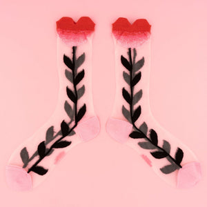 Lotus Love Flower Sheer Socks